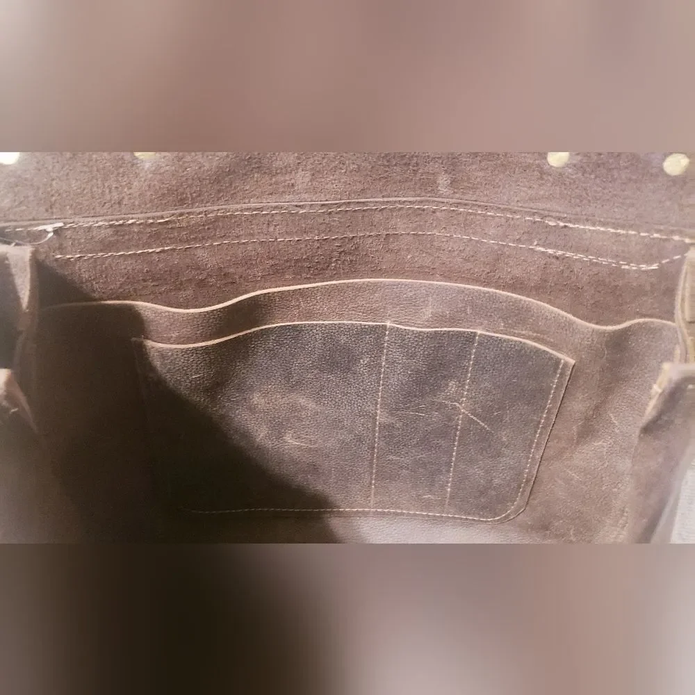 Handmade leather messenger bag